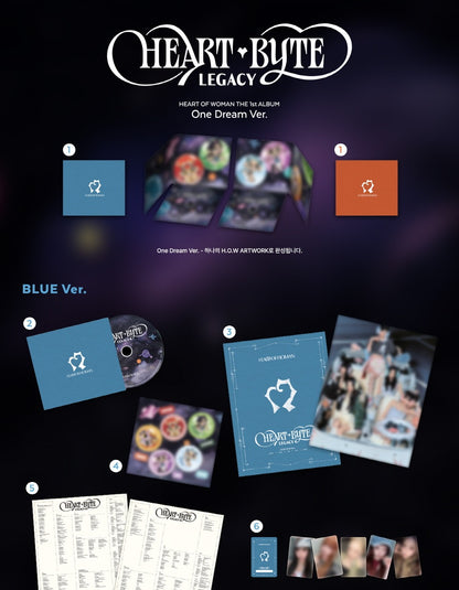(PRE-ORDER 2026-05-29) HEART OF WOMAN - THE 1st ALBUM [Heart Byte : LEGACY) One Dream Version (2 Versions) Set