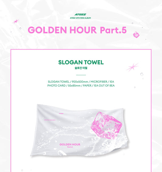(PRE-ORDER 2026-08-31) ATEEZ - POP-UP STORE MD [GOLDEN HOUR Part.5] SLOGAN TOWEL