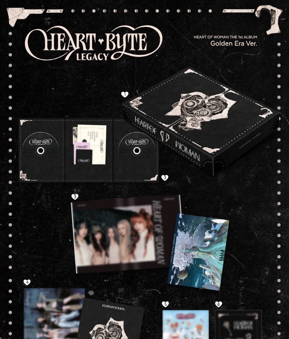 (PRE-ORDER 2026-05-29) HEART OF WOMAN - THE 1st ALBUM [Heart Byte : LEGACY) Golden Era Version