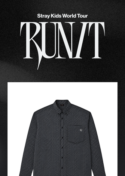 (PRE-ORDER 2026-11-16) Stray Kids - [Stray Kids World Tour <RUN IT SEOUL> Merch] CHECK SHIRT - RUN IT (POB Included Based on Order Amount)