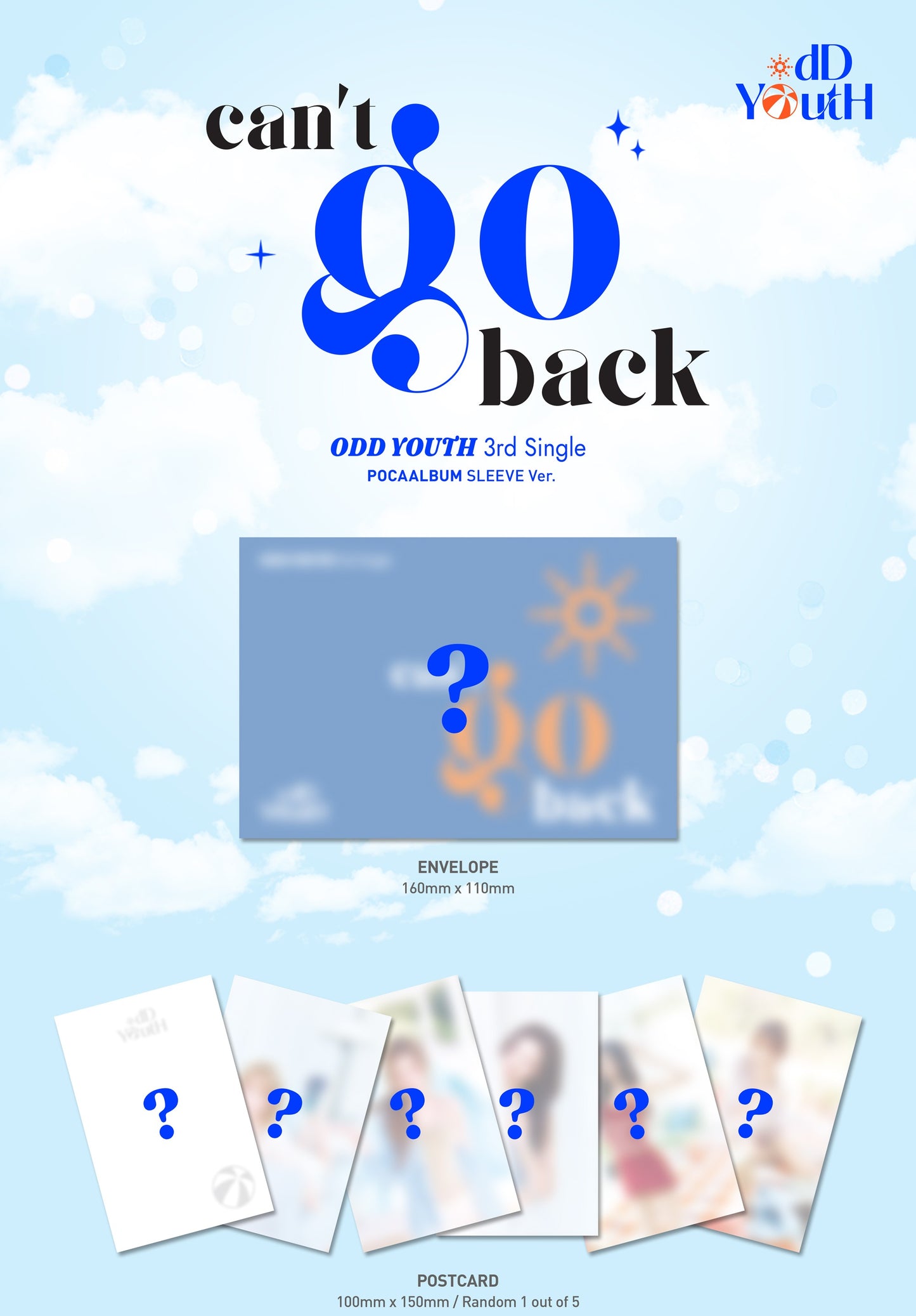 (PRE-ORDER 2026-08-25) ODD YOUTH - 3rd Single Album [can't go back](3 Versions)