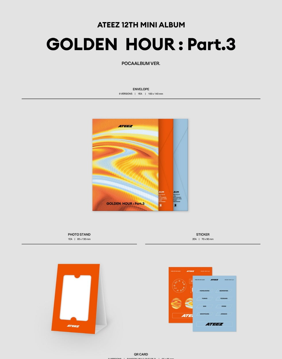 新品未開封 ATEEZ GOLDEN HOUR pt.3 POCA ATEEZ - 12th Mini Album [GOLDEN HOUR: Part.3] POCAALBUM