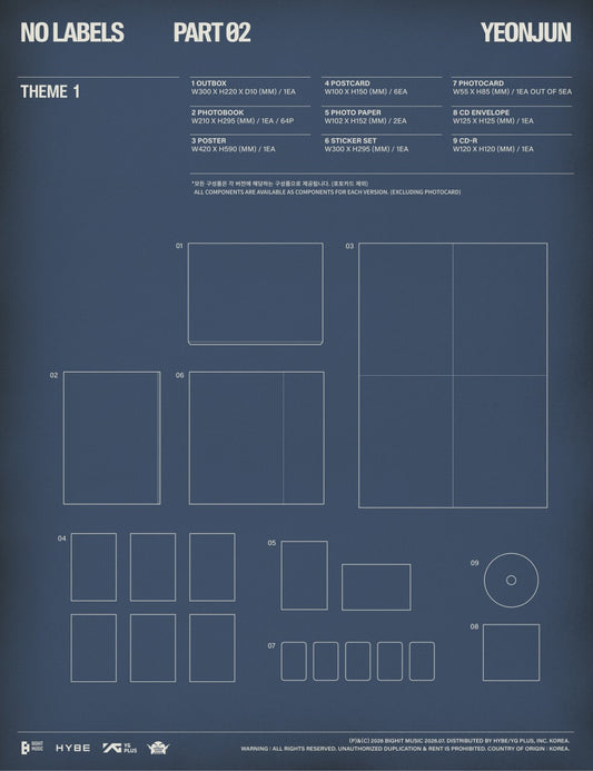 (PRE-ORDER 2026-07-10) YEONJUN (TXT) - [NO LABELS: PART 02](3 Versions) Set (POB Included - Pre-order only)