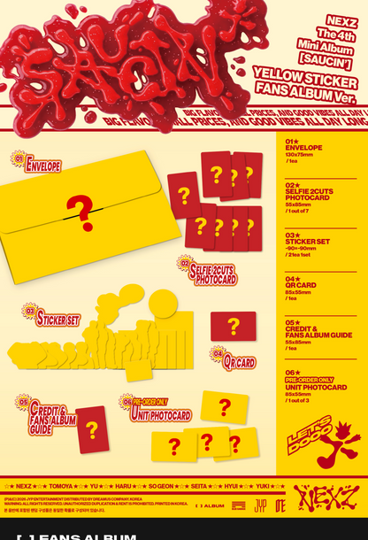 (PRE-ORDER 2026-08-24) NEXZ - 4th Mini Album [SAUCIN'] STICKER FANS ALBUM Version (2 Versions) Random 1ea