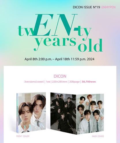 DICON - VOLUME N°19 ENHYPEN : tw(EN-)ty years old (10 Versions)(Magazine).