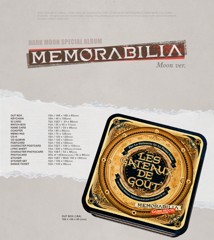 ENHYPEN Dark Moon Special Album Memorabilia Moon Version.