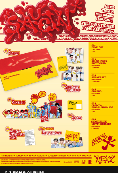 NEXZ - 4th Mini Album [SAUCIN'] STICKER FANS ALBUM Version (2 Versions)