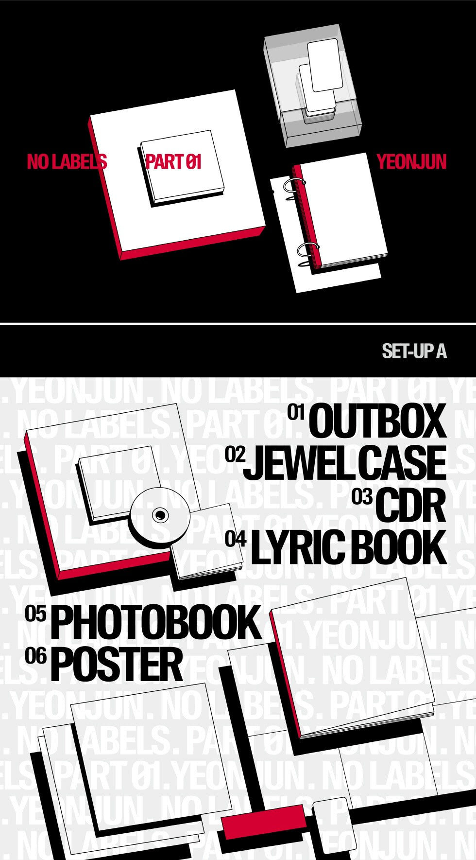 (PRE-ORDER 2025-11-07) YEONJUN (TXT) - [NO LABELS: PART 01] (3 Versions) Set (POB 3ea Included - Pre-order only)