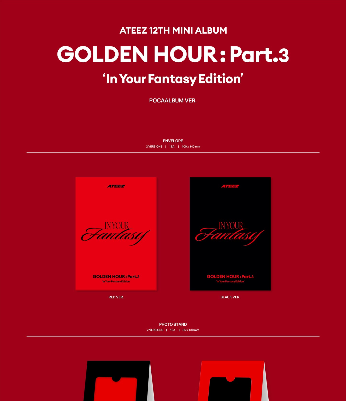 ATEEZ - 12th Mini Album [Golden Hour : Part. 3 In Your Fantasy Edition) Pocaalbum Version (2 Version).