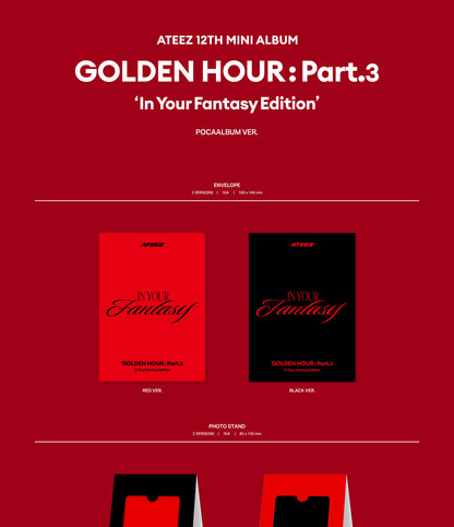 ATEEZ - 12th Mini Album [Golden Hour : Part. 3 In Your Fantasy Edition) Pocaalbum Version (2 Version).