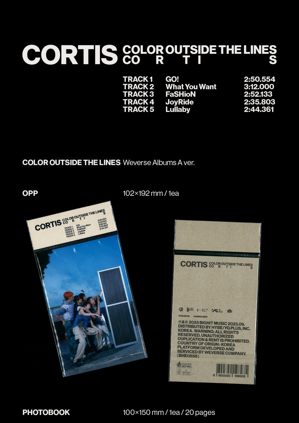 CORTIS - The 1st EP [COLOR OUTSIDE THE LINES] Weverse Albums Version (2 Versions).