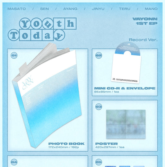 (PRE-ORDER 2026-07-06) VAYONN (베이온) - 1st EP Album [Youth Today] Record Version
