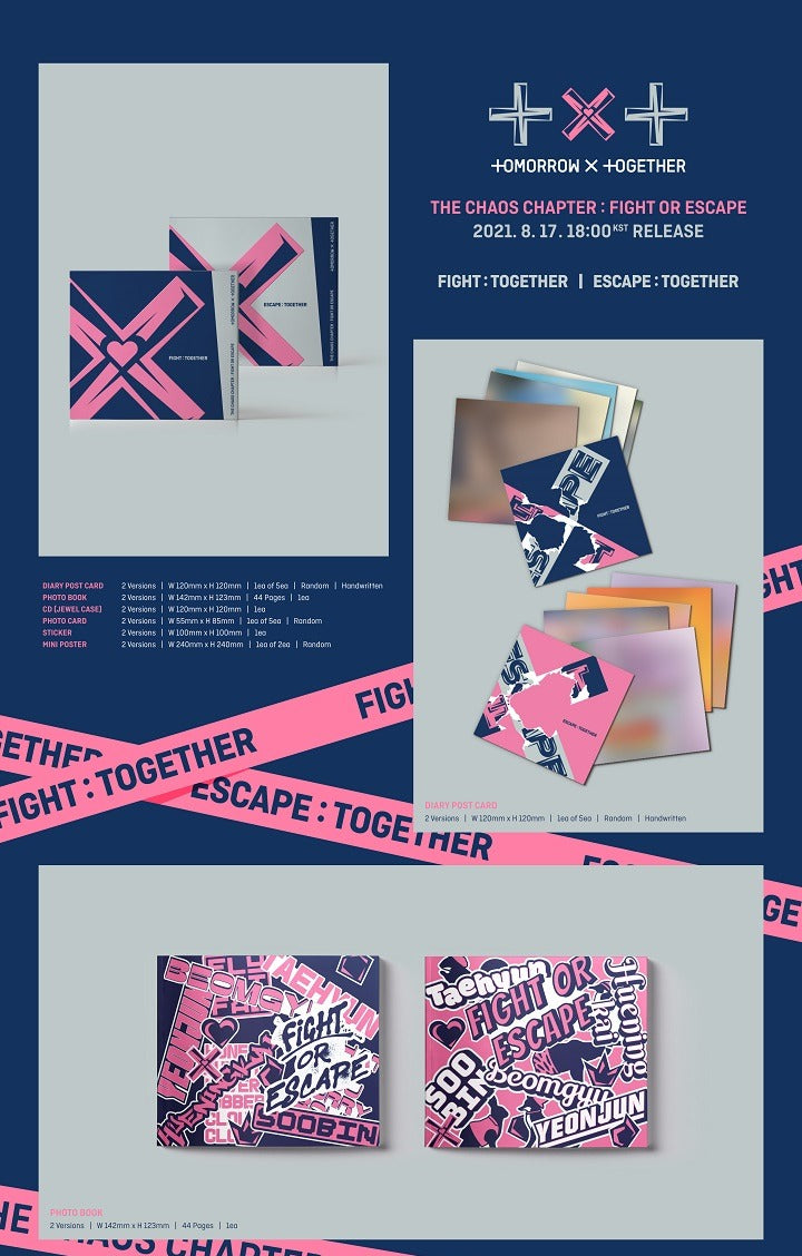 TOMORROW X TOGETHER (TXT) - 2ND ALBUM (REPACKAGE) [THE CHAOS CHAPTER: FIGHT OR ESCAPE] TOGETHER Version (2 Versions).