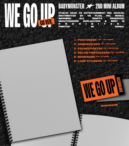 (PRE-ORDER 2025-10-10) BABYMONSTER - 2nd Mini Album [WE GO UP] (3 Versions) Set