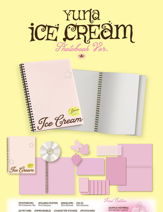 (PRE-ORDER 2026-03-23) YUNA (ITZY) - 1st Mini Album [Ice Cream] Photobook Version (2 Versions) Random 1ea (POB Included - Pre-order only)