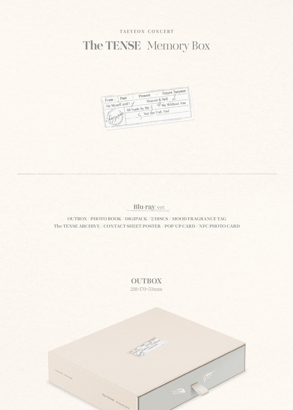 (PRE-ORDER 2025-10-31) Taeyeon - [CONCERT The TENSE Memory Box] Blu-ray Version.