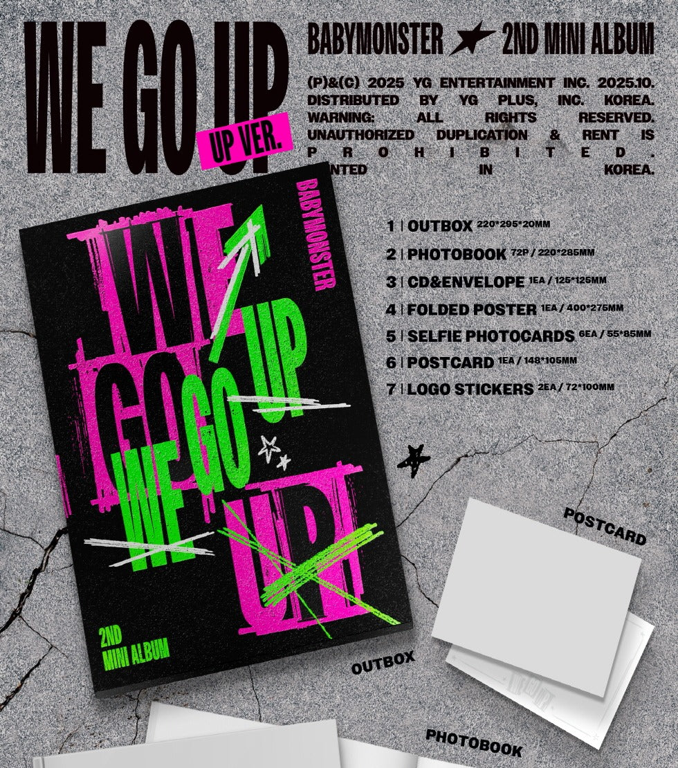 (PRE-ORDER 2025-10-10) BABYMONSTER - 2nd Mini Album [WE GO UP] (3 Versions) Set