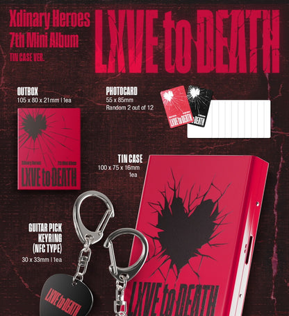 (PRE-ORDER 2025-10-24) Xdinary Heroes - 7th Mini Album [LXVE to DEATH] Tin Case Version