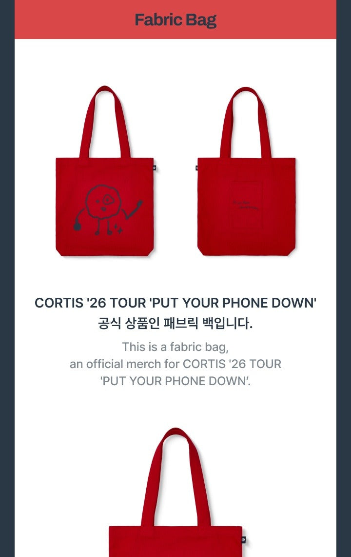 (PRE-ORDER 2026-09-20) CORTIS - [`26 TOUR PUT YOUR PHONE DOWN] Fabric Bag
