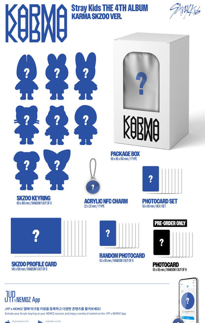 (PRE-ORDER 2025-08-22) Stray Kids - 4th Full Album [KARMA] SKZOO Version (POB Photocard 1ea Included)