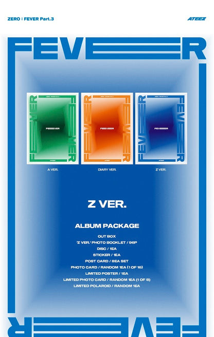 ATEEZ - [ZERO : FEVER PART 3] (3 Versions).