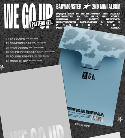 (PRE-ORDER 2025-10-10) BABYMONSTER - 2nd Mini Album [WE GO UP] Pattern Version (6 Versions) Random 1ea