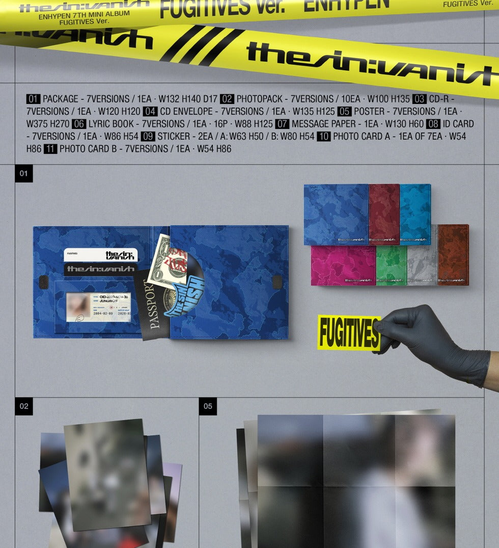 (PRE-ORDER 2026-01-26) ENHYPEN - 7th Mini Album [THE SIN : VANISH] Fugitives Version (7 Versions) Random 1ea (POB - Photocard 1ea Pre-order only)