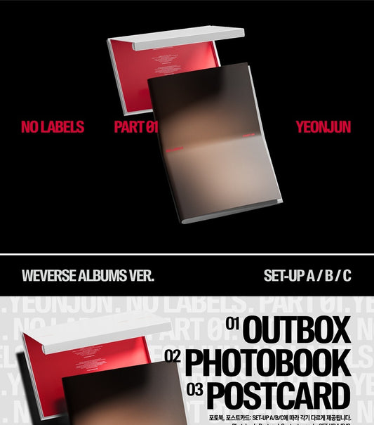 (PRE-ORDER 2025-11-07) YEONJUN (TXT) - [NO LABELS: PART 01] Weverse Albums Version (3 Versions) Random 1ea