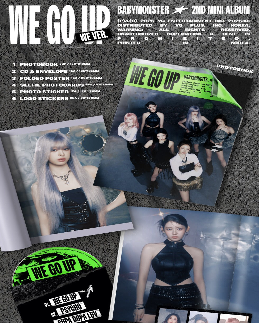 BABYMONSTER - 2nd Mini Album [WE GO UP] (3 Versions) Random 1ea