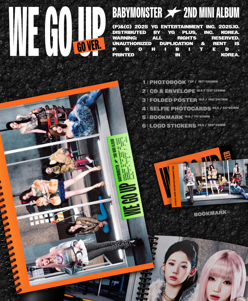 BABYMONSTER - 2nd Mini Album [WE GO UP] (3 Versions) Random 1ea