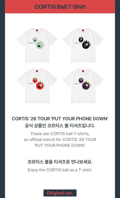 (PRE-ORDER 2026-09-20) CORTIS - [`26 TOUR PUT YOUR PHONE DOWN] CORTIS Ball T-Shirt (M Size)