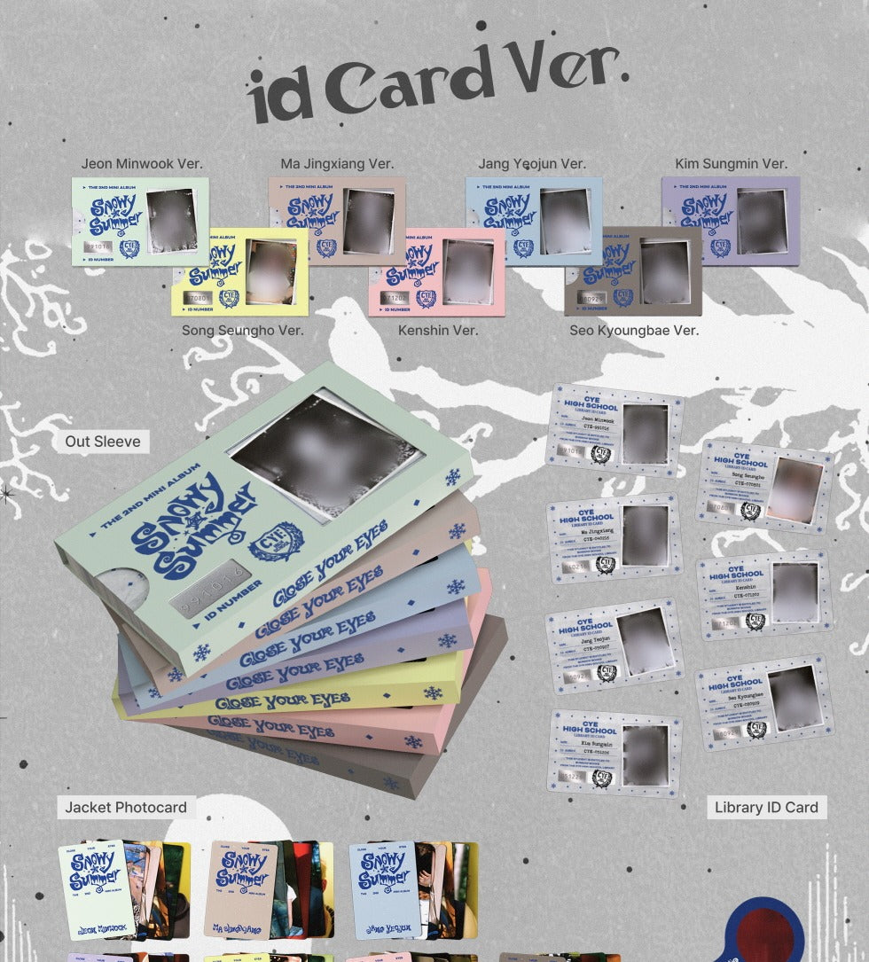 CLOSE YOUR EYES - 2nd Mini Album [Snowy Summer] ID Card Versions (Poca Album Version)(7 Versions)