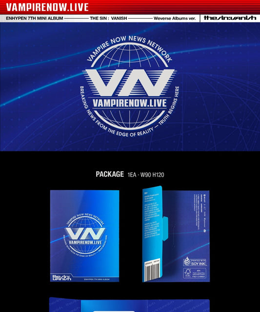 (PRE-ORDER 2026-01-26) ENHYPEN - 7th Mini Album [THE SIN : VANISH] Weverse Albums Version