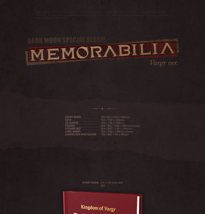 ENHYPEN Dark Moon Special Album Memorabilia Vargr Version.