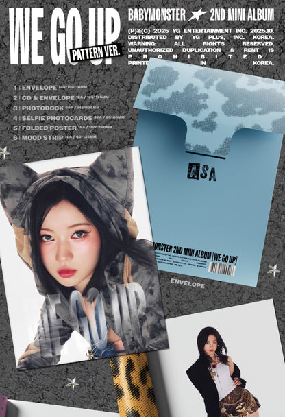 BABYMONSTER - 2nd Mini Album [WE GO UP] Pattern Version (6 Versions)(POB Available only for 6 Set)(Limited Quantity)