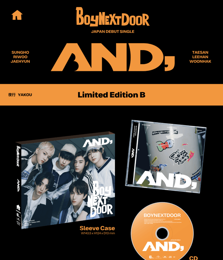 BoyNextDoor - Japan 1st Single Album AND, Limited & Standard (3 Versions).