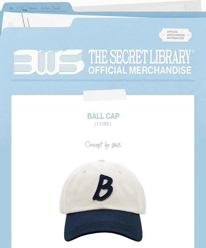 (PRE-ORDER 2026-09-04) BYEON WOO SEOK - [2026 BWS Asia Fanmeeting Tour <The Secret Library> in Seoul MD] Ball Cap