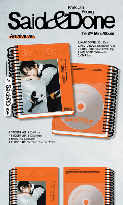 Park Jin Young 박진영 (GOT7) - 2nd Mini Album [Said & Done] Archive Version