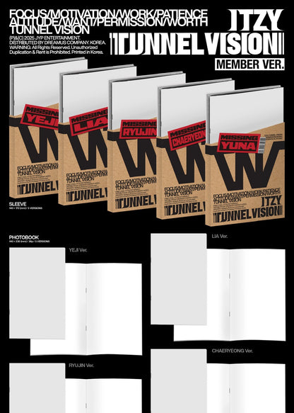 (PRE-ORDER 2025-11-10) ITZY - [TUNNEL Vision] Member Version (5 Versions) Random 1ea
