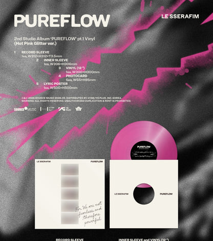 (PRE-ORDER 2026-05-22) LE SSERAFIM - 2nd Studio Album [PUREFLOW pt.1] LP Vinyl Version (2 Versions) Random 1ea