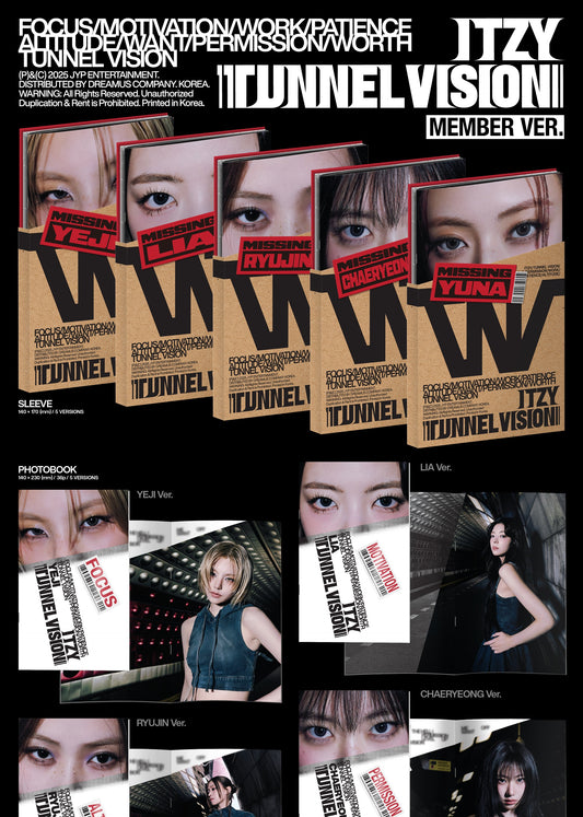ITZY - [TUNNEL Vision] Member Version (5 Versions).
