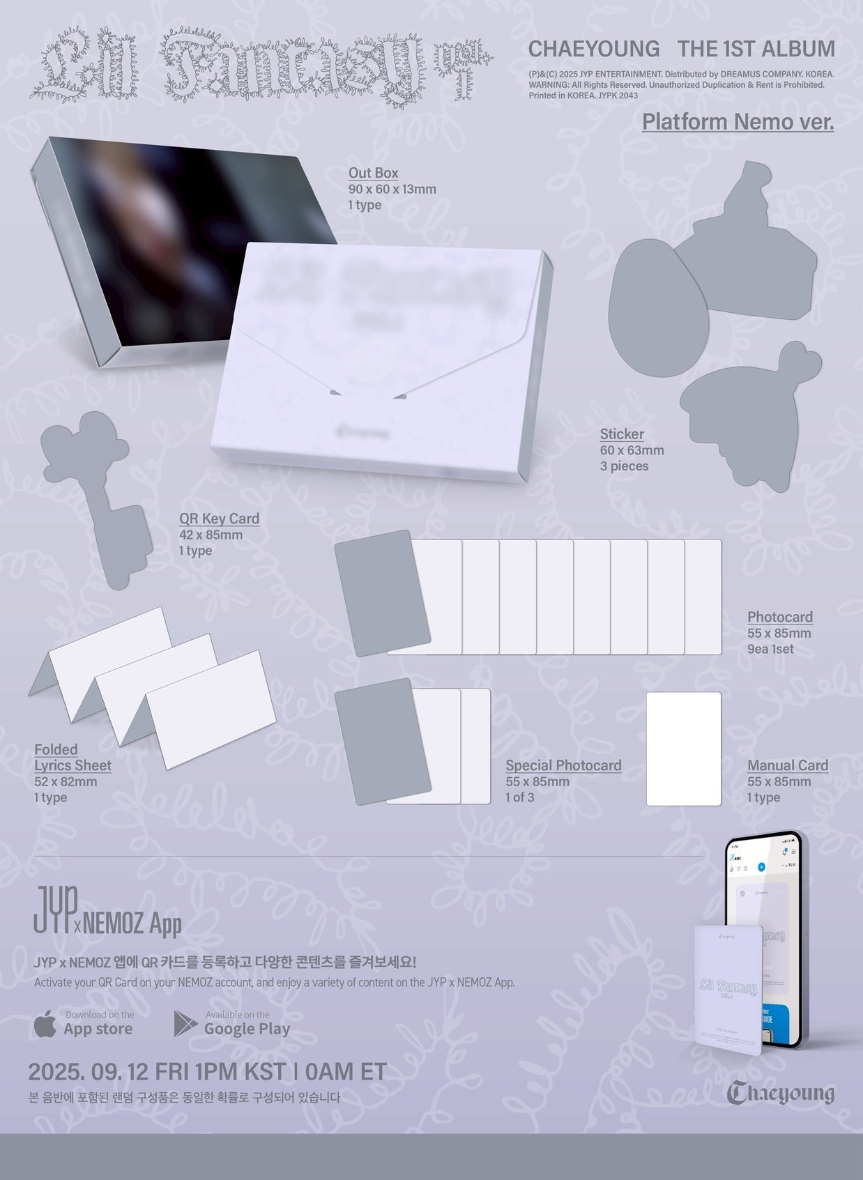 (PRE-ORDER 2025-09-12) Chaeyoung (TWICE) - 1st Album [Lil Fantasy vol. 1] Platform Nemo Version