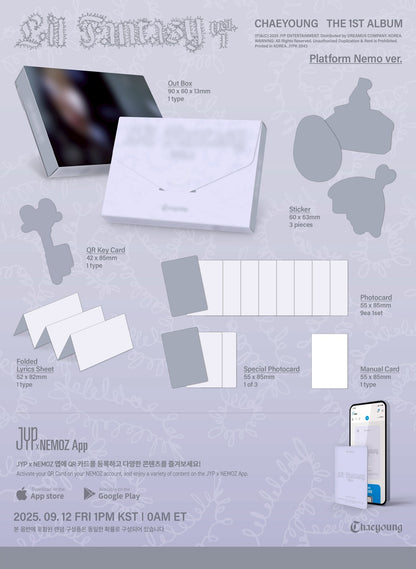 (PRE-ORDER 2025-09-12) Chaeyoung (TWICE) - 1st Album [Lil Fantasy vol. 1] Platform Nemo Version