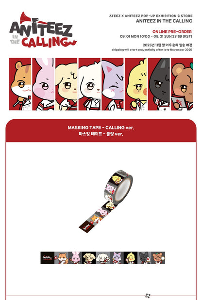 (PRE-ORDER 2025-12-10) ATEEZ - OFFICIAL MD [ANITEEZ IN THE CALLING] MASKING TAPE (2 Versions).