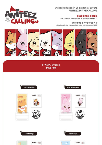 (PRE-ORDER 2025-12-10) ATEEZ - OFFICIAL MD [ANITEEZ IN THE CALLING] STAMP (8 Versions).