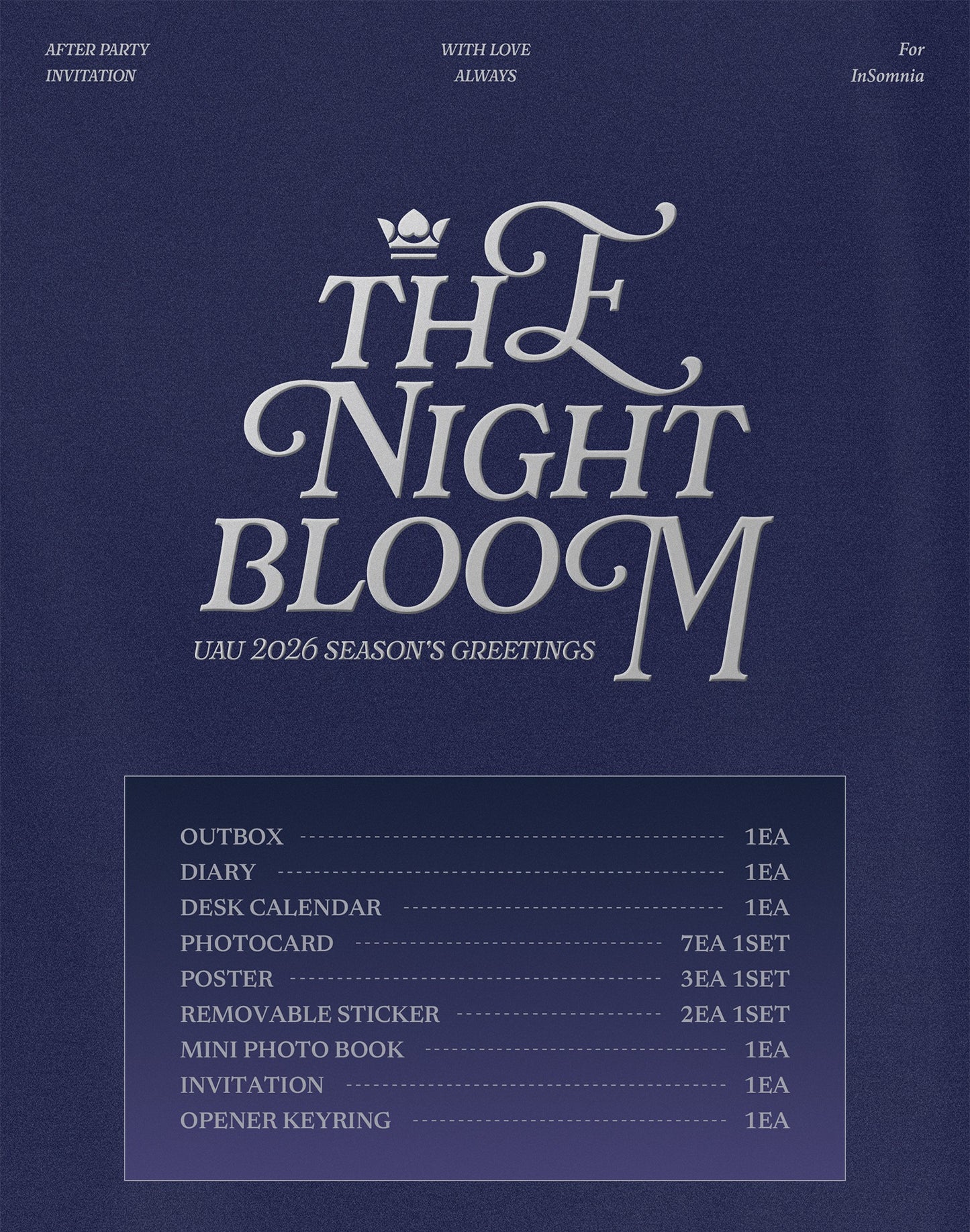 (PRE-ORDER 2025-12-26) UAU (Dreamcatcher) - 2026 Season's Greetings [THE NIGHT BLOOM](POB - Unreleased Selfie Photocard 1ea Included - Pre-order only)(💝 K-Towns 2026 Season's Greetings Event!)