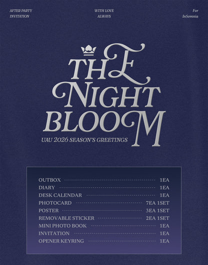 (PRE-ORDER 2025-12-26) UAU (Dreamcatcher) - 2026 Season's Greetings [THE NIGHT BLOOM](POB - Unreleased Selfie Photocard 1ea Included - Pre-order only)(💝 K-Towns 2026 Season's Greetings Event!)