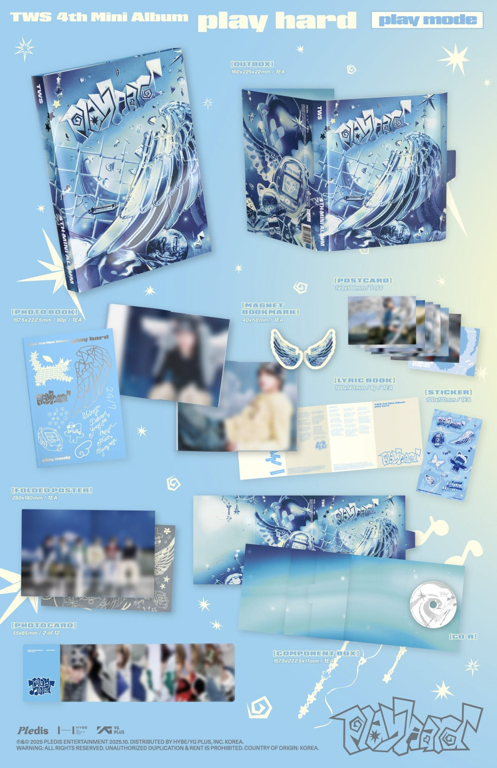 (PRE-ORDER 2025-10-13) TWS - 4th Mini Album [play hard] (2 Versions) Set (POB - Photocard 2ea Included - Pre-order only).
