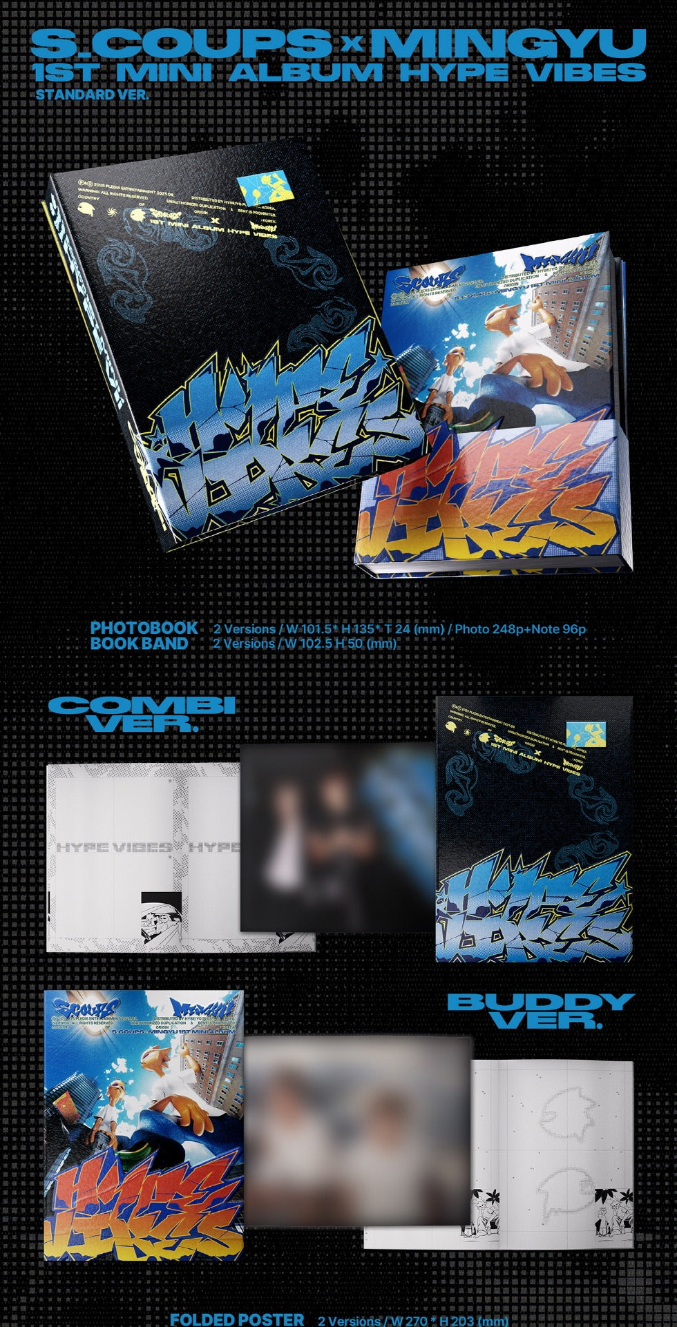 (PRE-ORDER 2025-09-29) S.COUPS x MINGYU (Seventeen) - 1st Mini Album [HYPE VIBES] Standard Version (2 Versions) Set