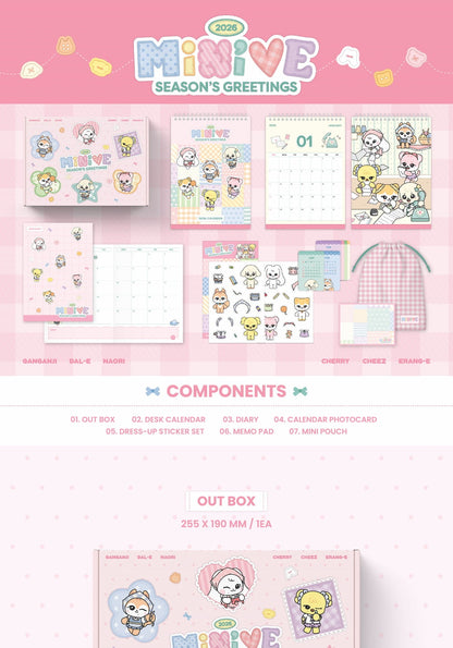 (PRE-ORDER 2025-12-26) IVE - MiNiVE 2026 Season's Greetings (💝 K-Towns 2026 Season's Greetings Event!)